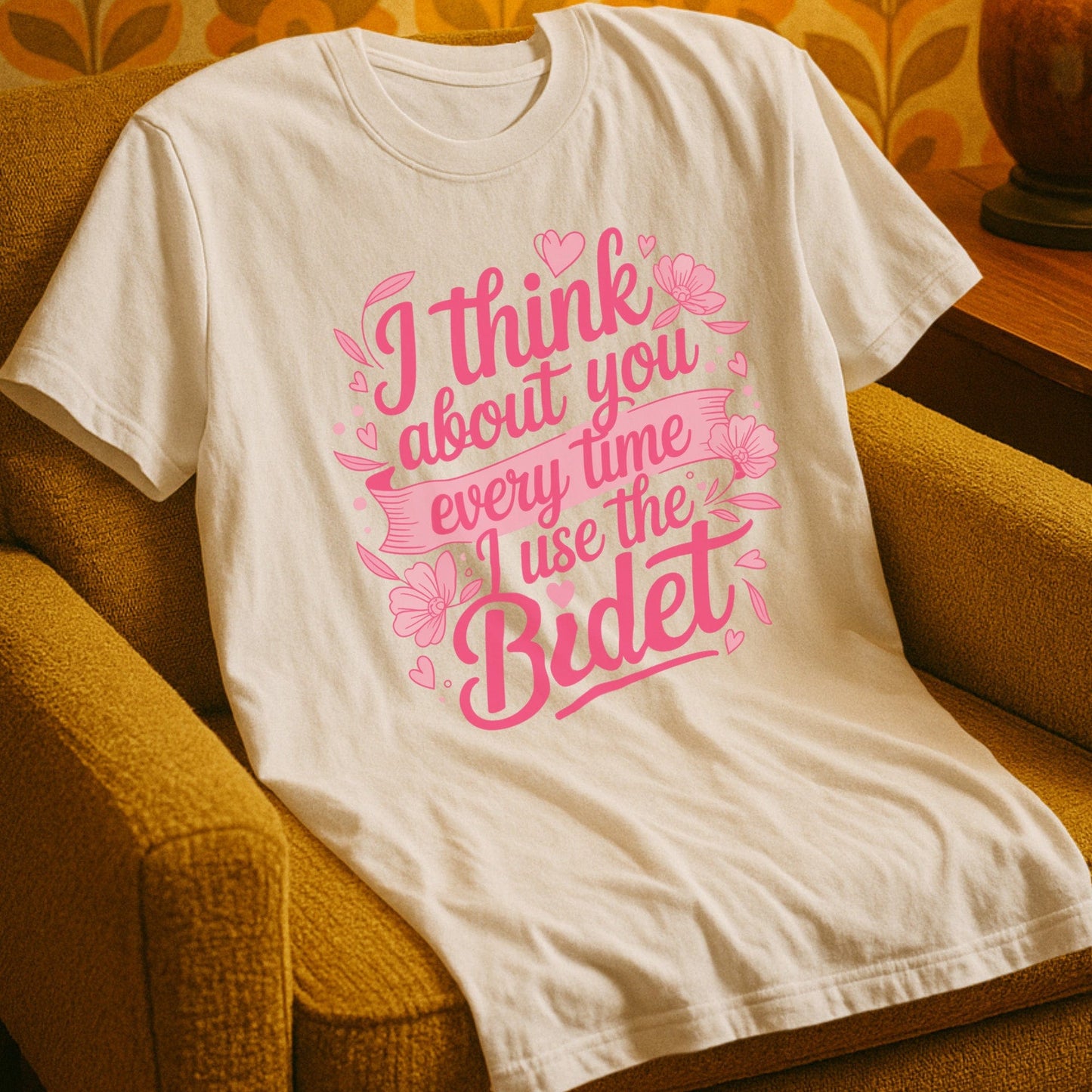 T-Shirt Natural / S I Think About You Every Time I Use The Bidet