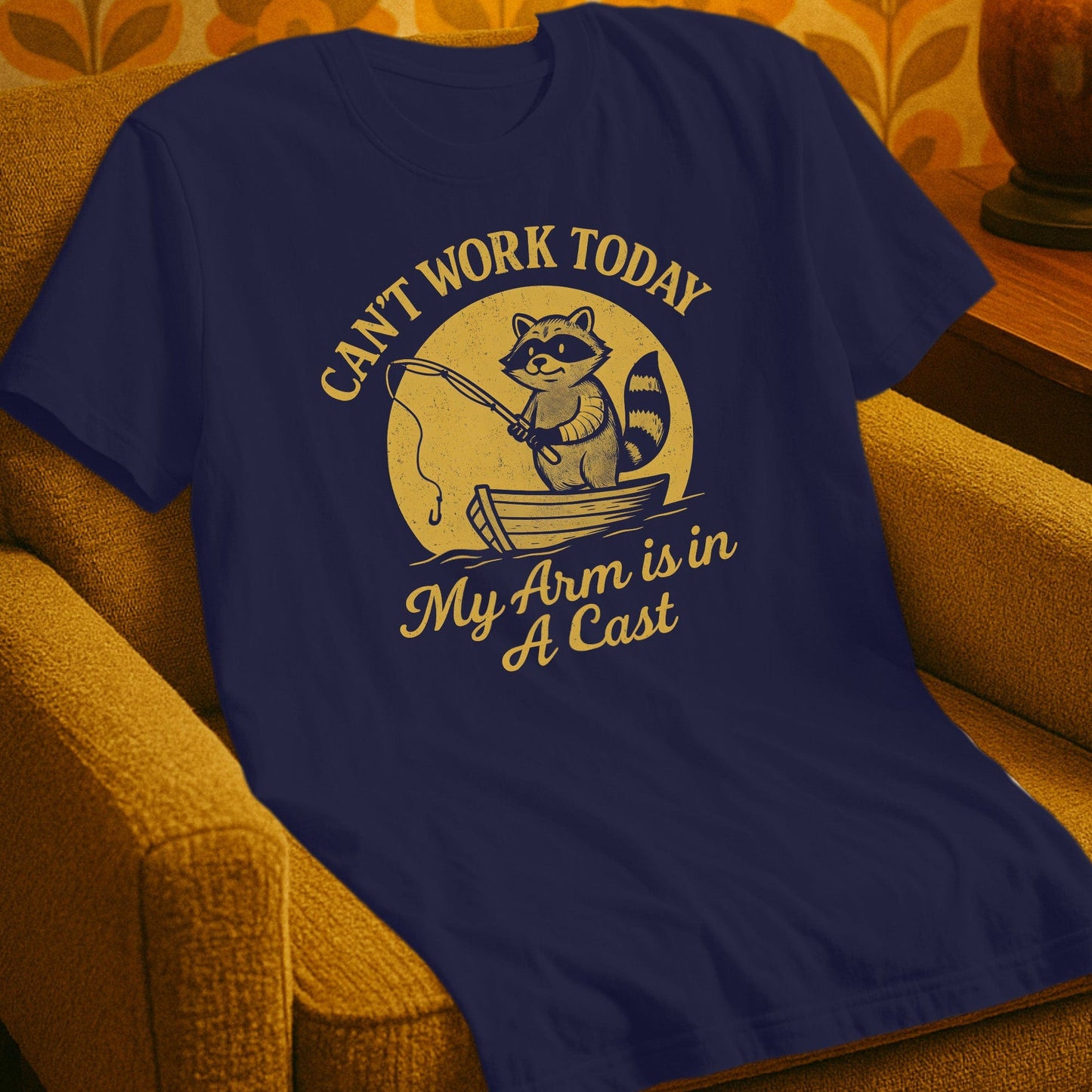 T-Shirt Navy / S Can't Work Today - My Arm is in a Cast