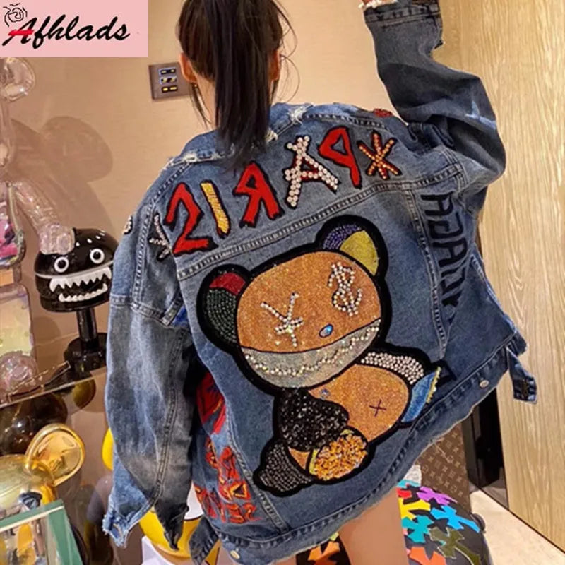 Paris Luxe Bear - Denim Jacket