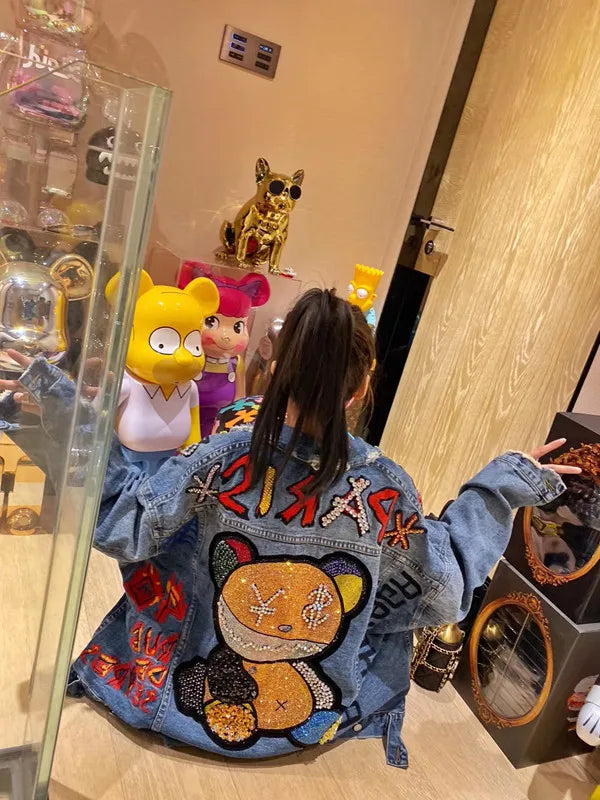 Paris Luxe Bear - Denim Jacket