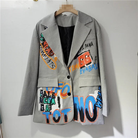 The Boardroom Vandal™ - Graffiti Grid Blazer