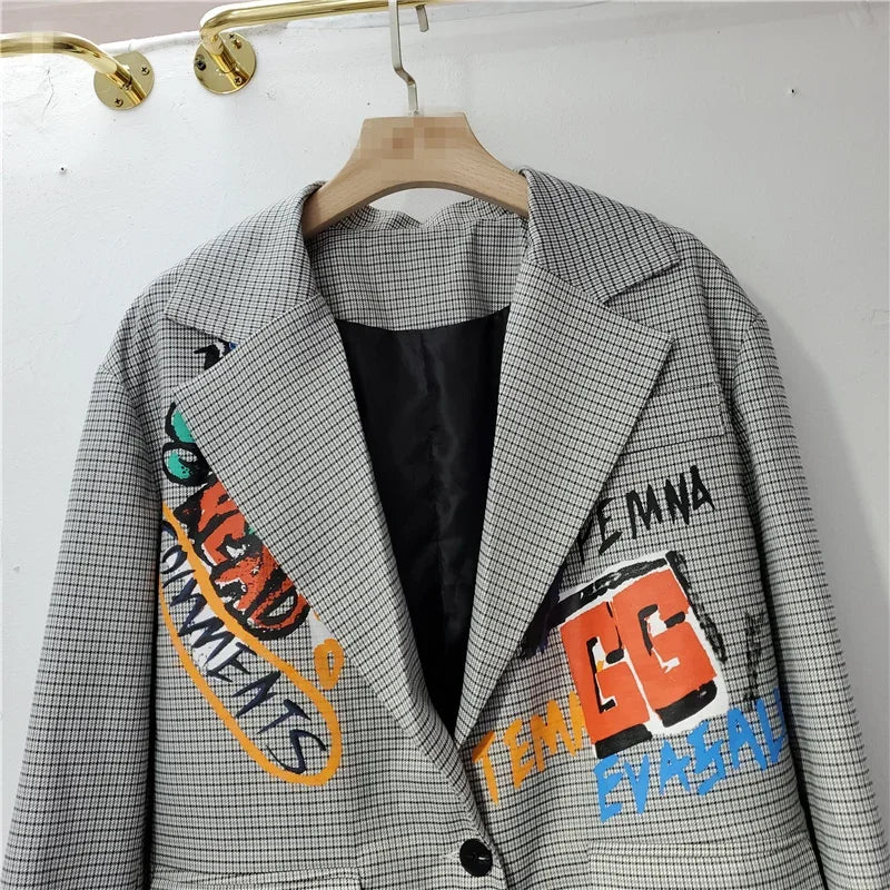 The Boardroom Vandal™ - Graffiti Grid Blazer