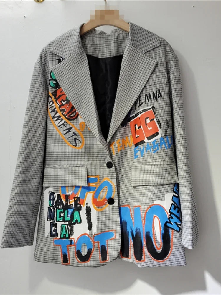 The Boardroom Vandal™ - Graffiti Grid Blazer