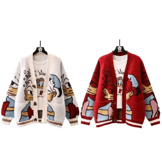 Donald Drip™ Cardigan – Cozy, Playful, and Cartoon - Icon Chic - The Quirkery