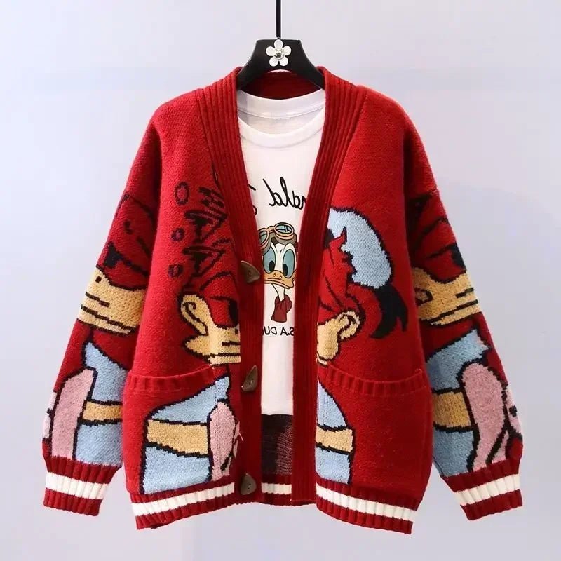 Donald Drip™ Cardigan – Cozy, Playful, and Cartoon - Icon Chic - The Quirkery