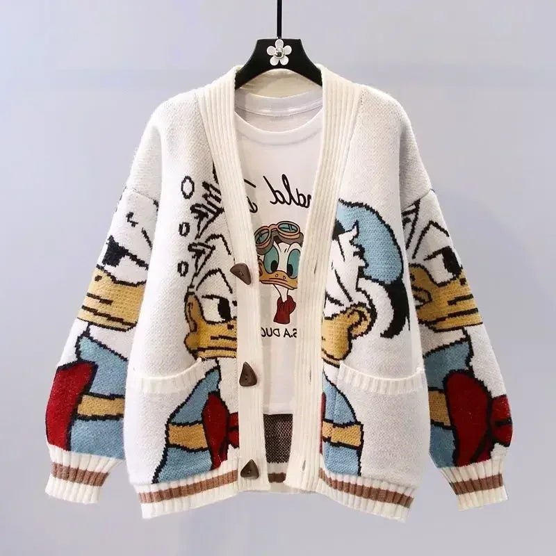 Donald Drip™ Cardigan – Cozy, Playful, and Cartoon - Icon Chic - The Quirkery