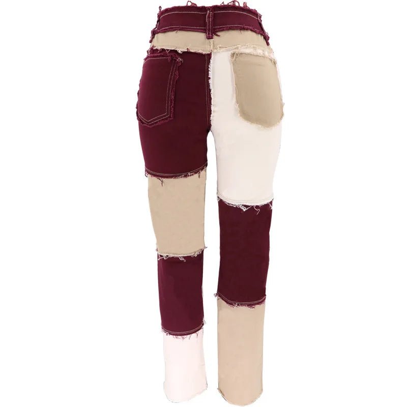 Patchwork Rebels – High - Street Color Block Jeans - The Quirkery