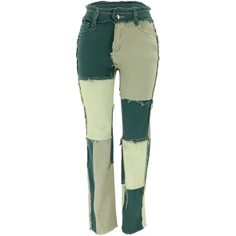 Patchwork Rebels – High - Street Color Block Jeans - The Quirkery