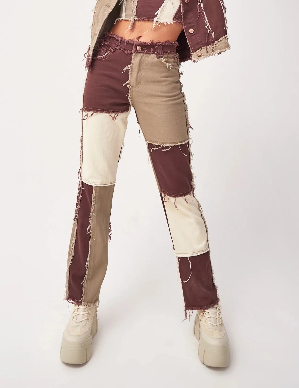 Patchwork Rebels – High - Street Color Block Jeans - The Quirkery