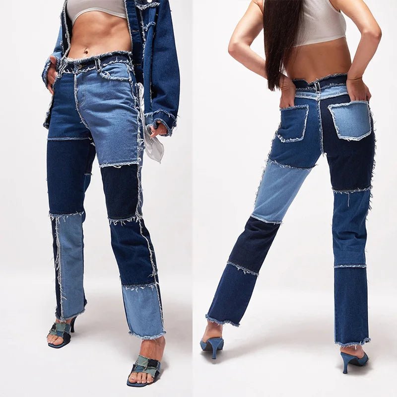 Patchwork Rebels – High - Street Color Block Jeans - The Quirkery