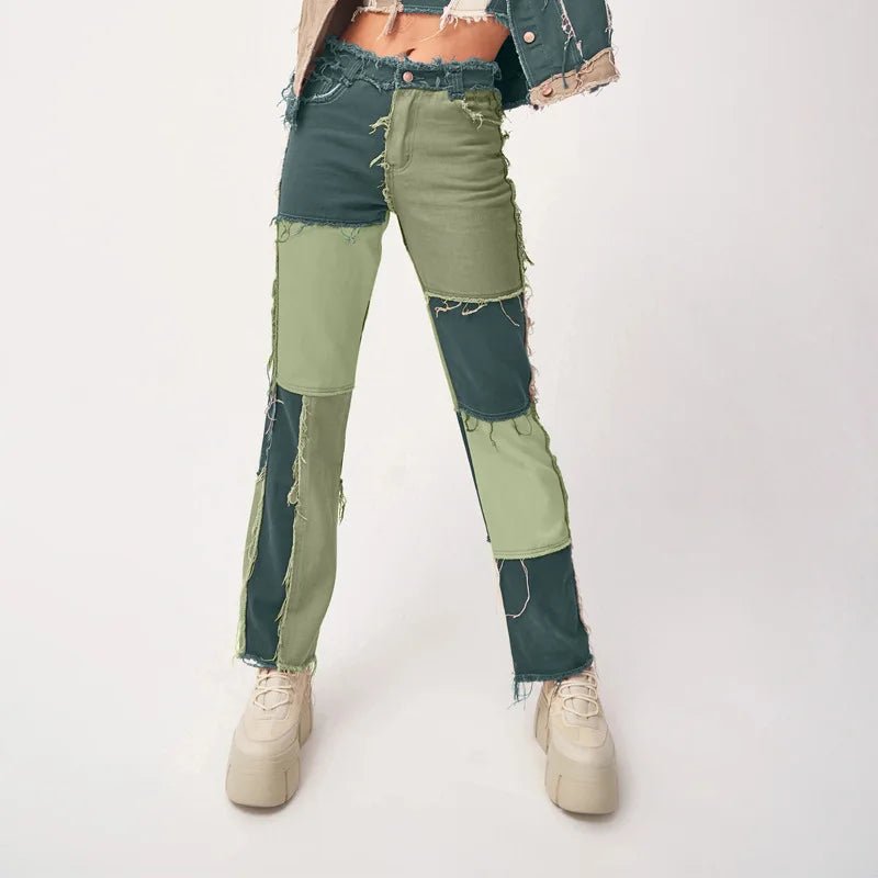 Patchwork Rebels – High - Street Color Block Jeans - The Quirkery