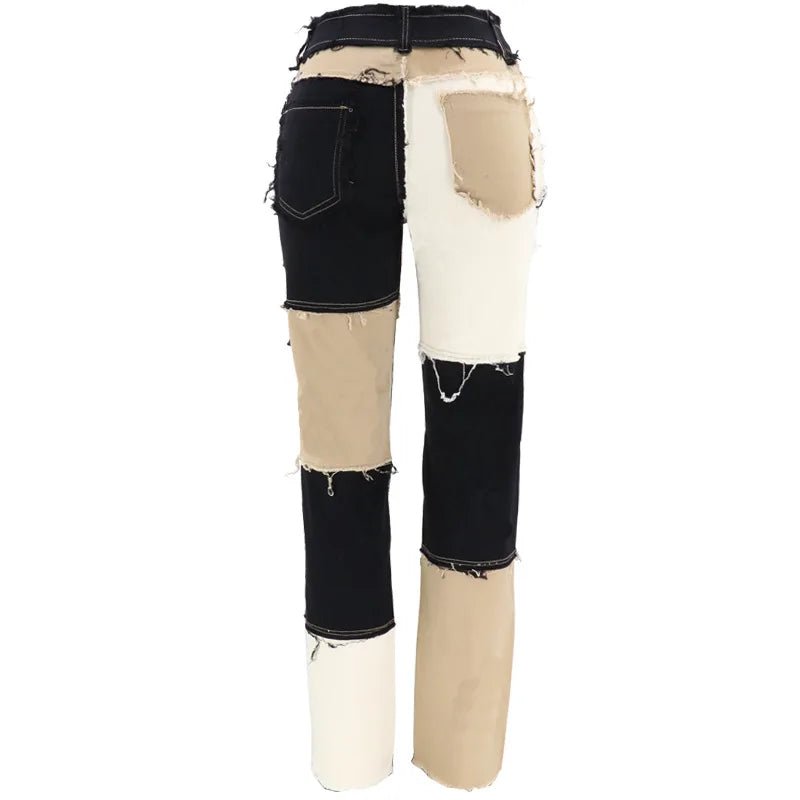 Patchwork Rebels – High - Street Color Block Jeans - The Quirkery