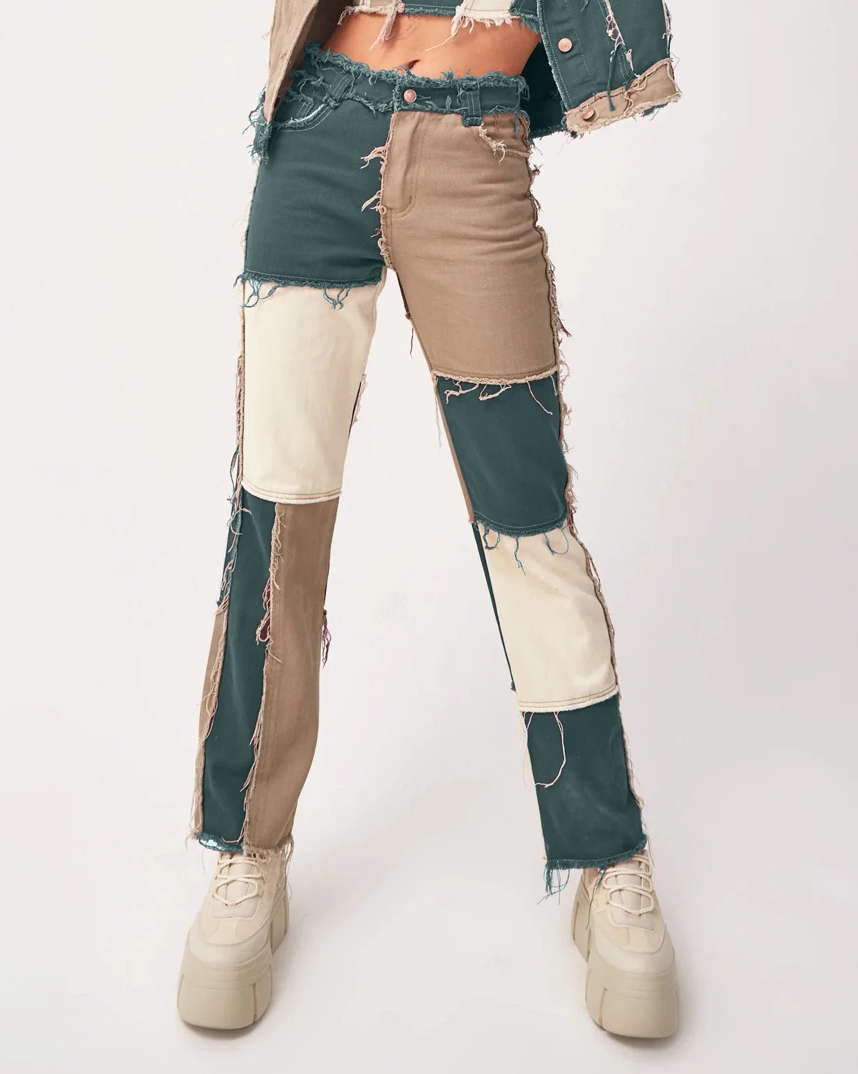 Patchwork Rebels – High - Street Color Block Jeans - The Quirkery