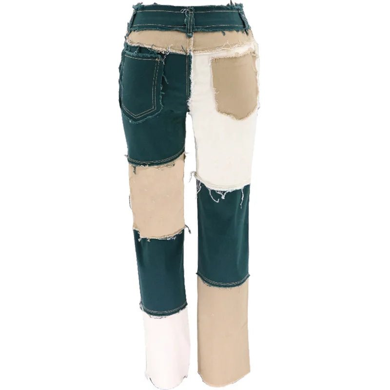 Patchwork Rebels – High - Street Color Block Jeans - The Quirkery