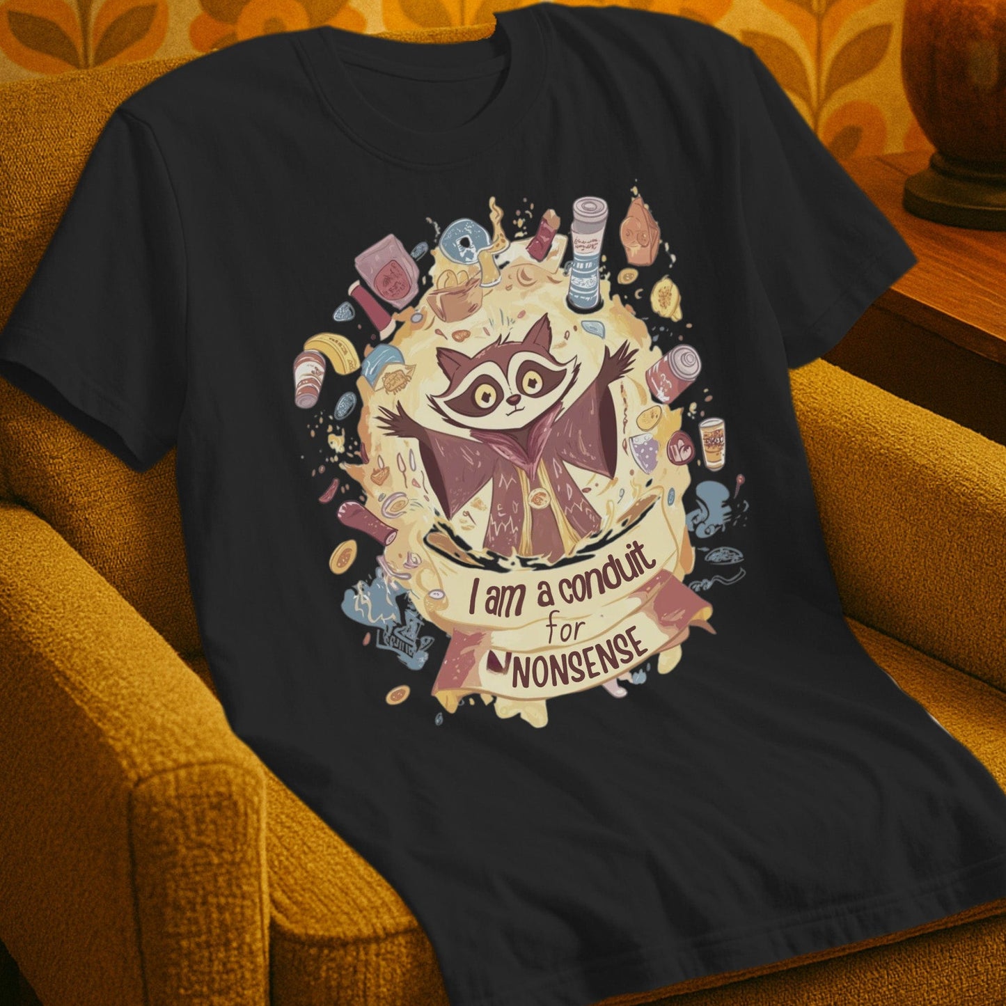 T-Shirt Black / S Conduit for Nonsense Raccoon T-Shirt