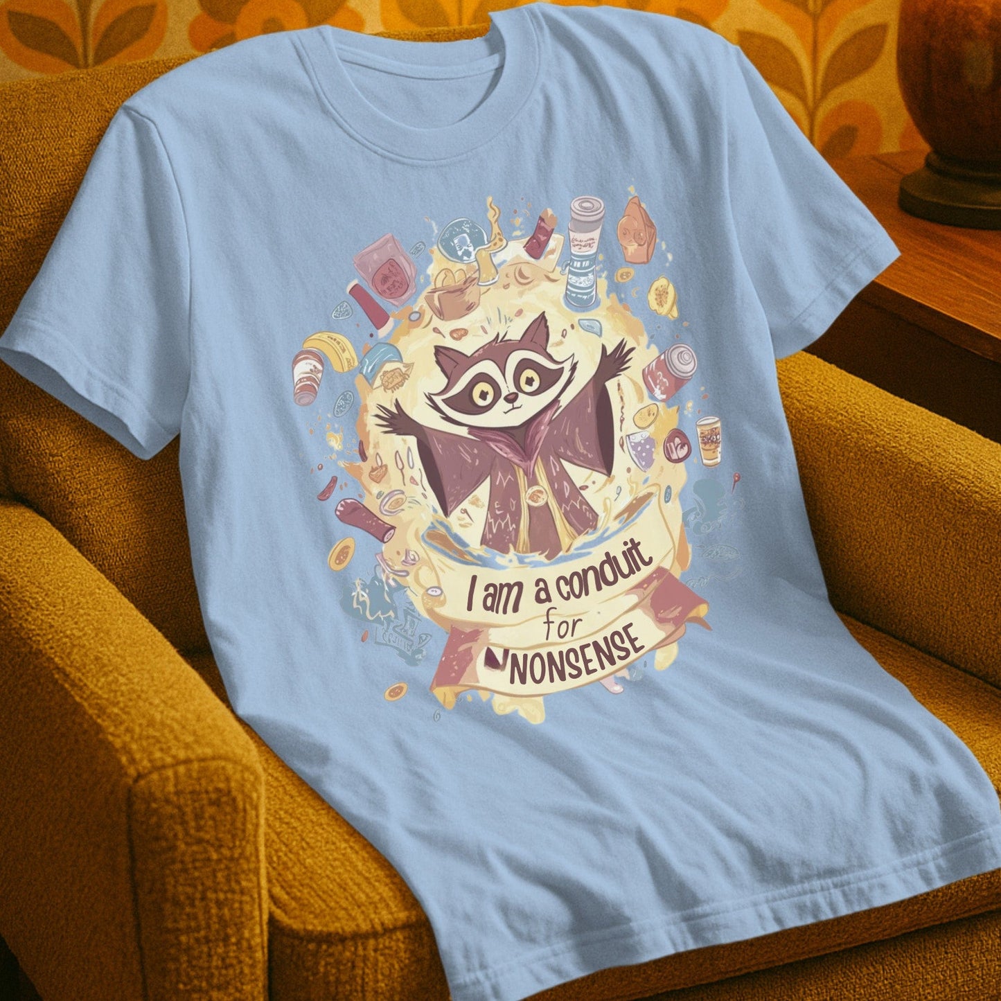 T-Shirt Light Blue / S Conduit for Nonsense Raccoon T-Shirt