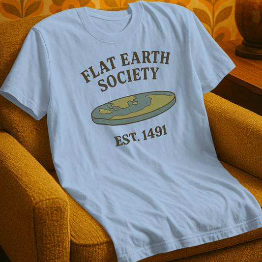 T-Shirt Light Blue / S Flat Earth Society