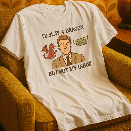T-Shirt Natural / S I'd Slay a Dragon but Not My Inbox