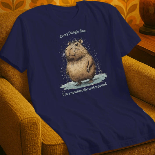 T-Shirt Navy / S Everything's Fine - I'm Emotionally Waterproof