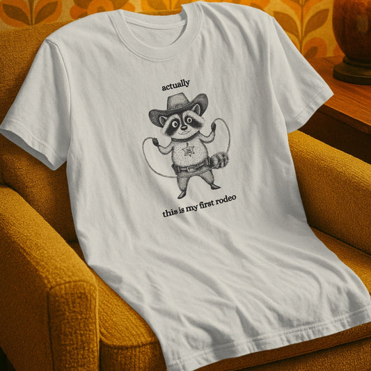 T-Shirt White / S First Rodeo Raccoon T-Shirt