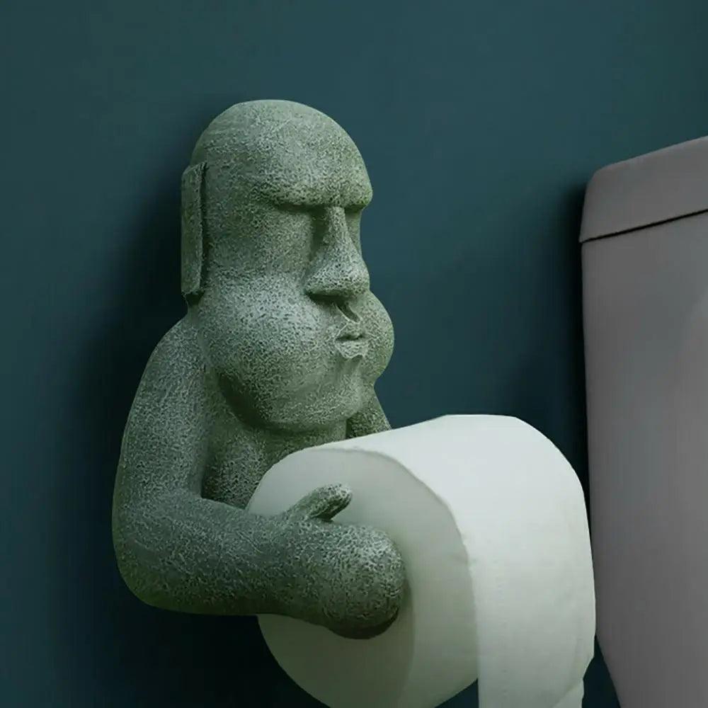 The Moai Master™ Wall - Mounted Toilet Paper Holder – Ancient Style, Modern Convenience! - The Quirkery