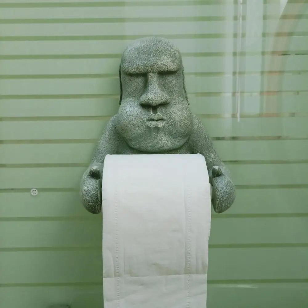 The Moai Master™ Wall - Mounted Toilet Paper Holder – Ancient Style, Modern Convenience! - The Quirkery