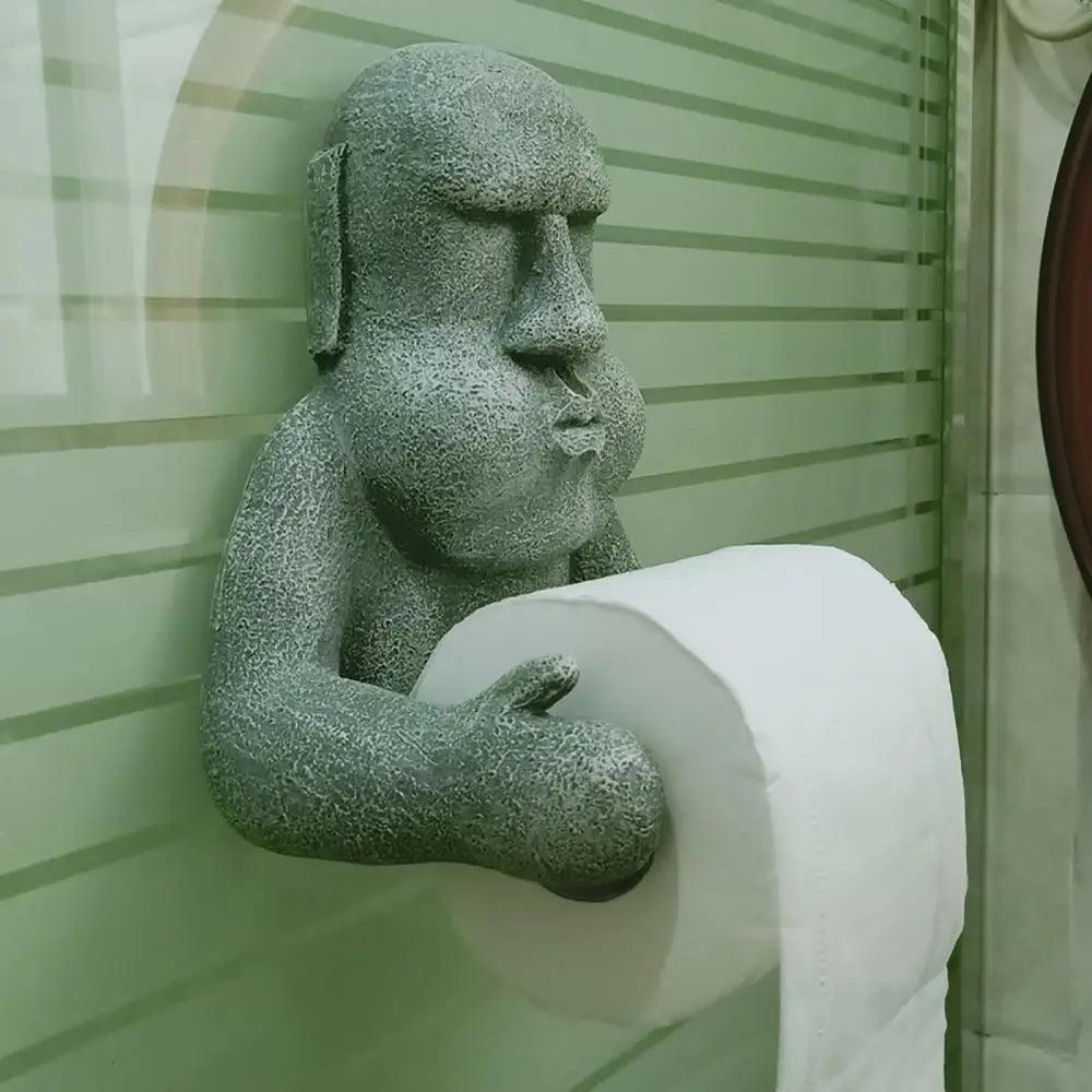 The Moai Master™ Wall - Mounted Toilet Paper Holder – Ancient Style, Modern Convenience! - The Quirkery